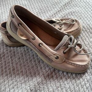 Sperry Women's Beige/Tan Leather Boat Shoe Size 7 Like New